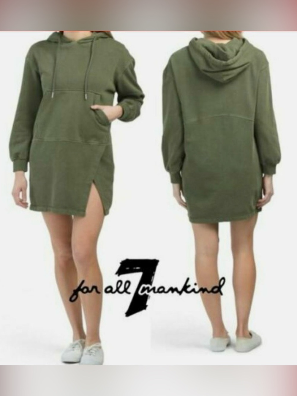 7 FOR ALL MANKIND SWEATSHIRT PULLOVER HOODIE DRESS NWT